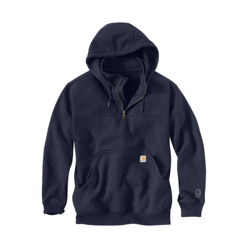 Carhartt Men's Rain Defender Paxton Heavyweight Hooded Quarter Zip Mock Sweatshirt - New Navy - Lenny's Shoe & Apparel