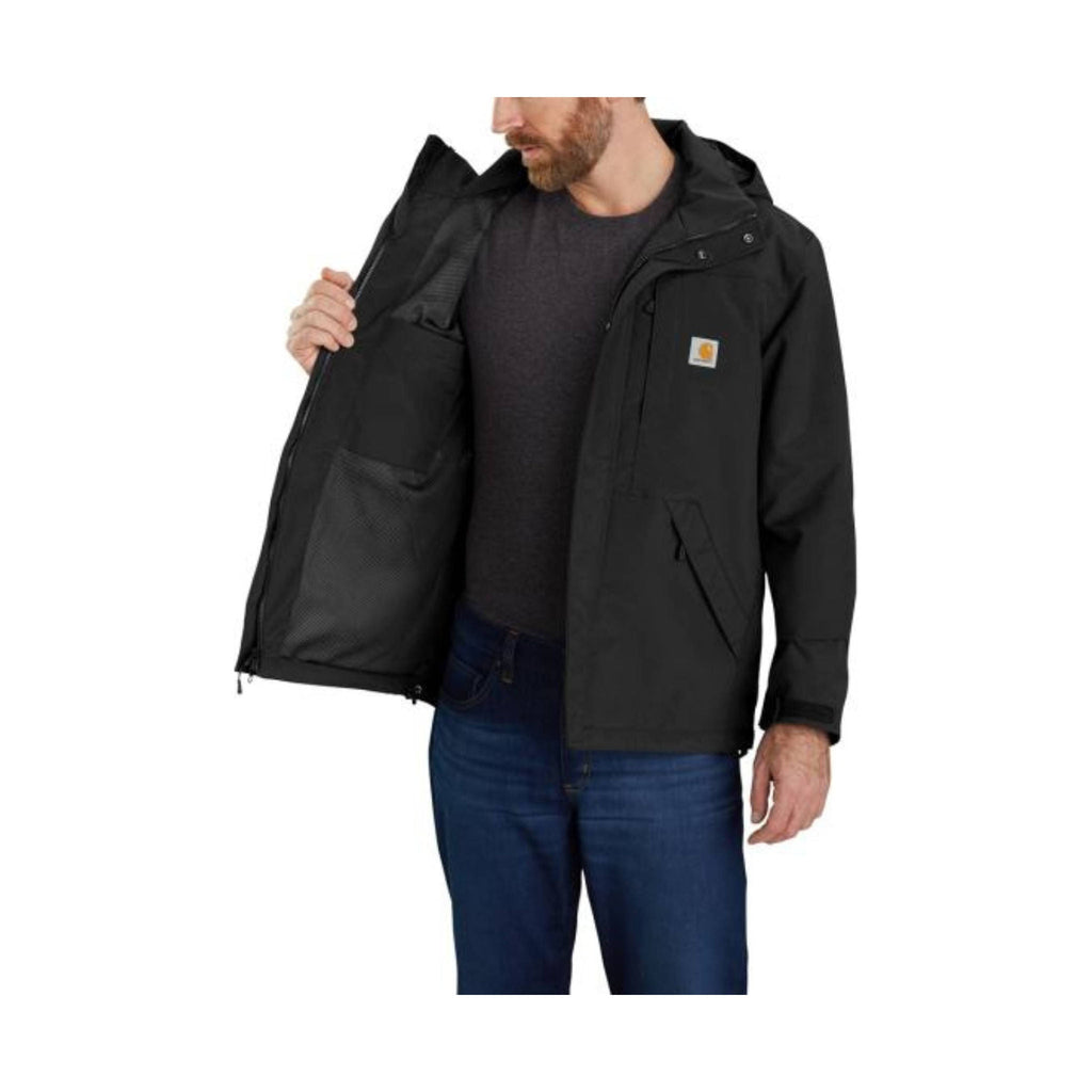 Carhartt Men's Storm Defender Loose Fit Heavy Weight Rain Jacket - Black - Lenny's Shoe & Apparel