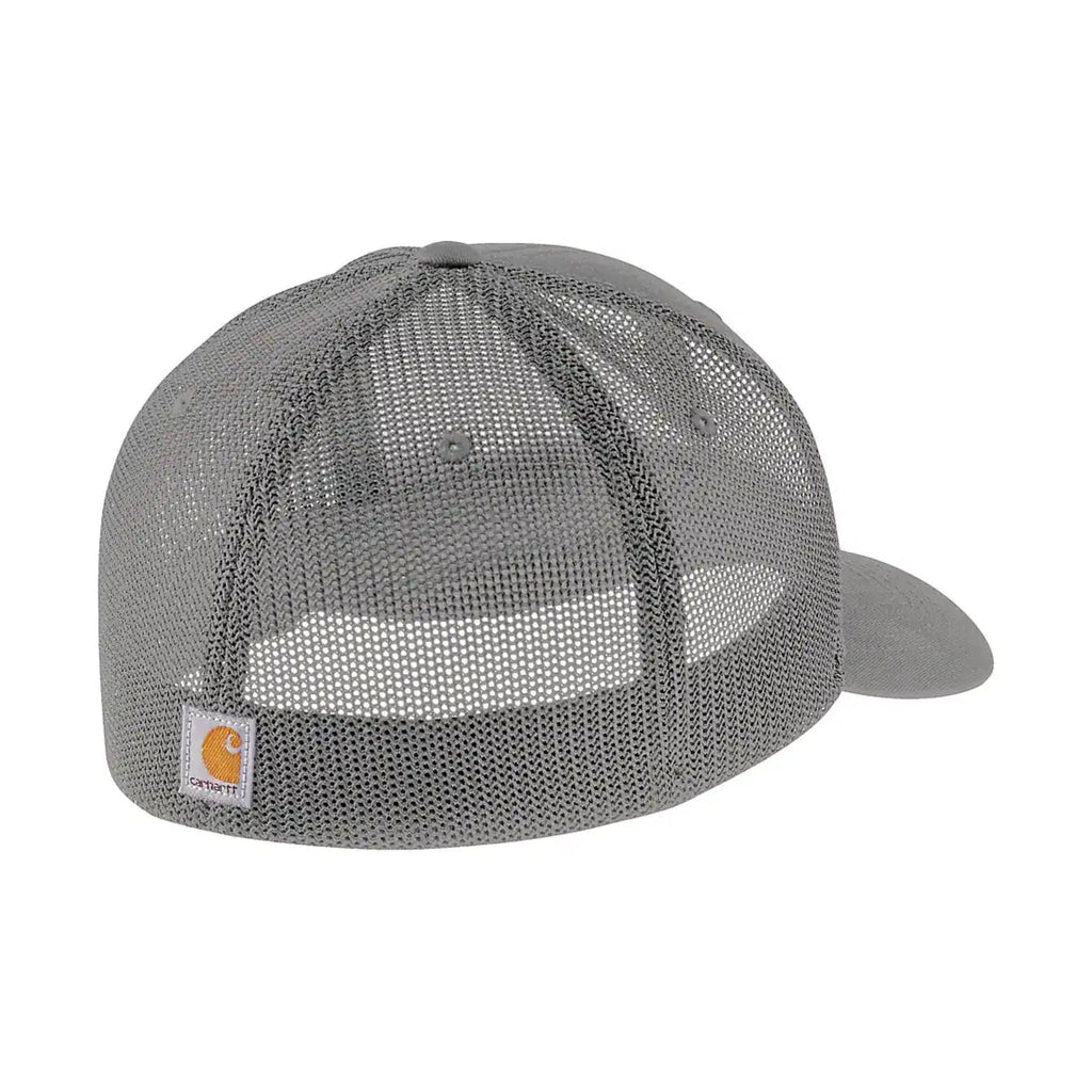 Carhartt Rugged Flex Fitted Canvas Mesh Back Logo Graphic Cap - Asphalt - Lenny's Shoe & Apparel