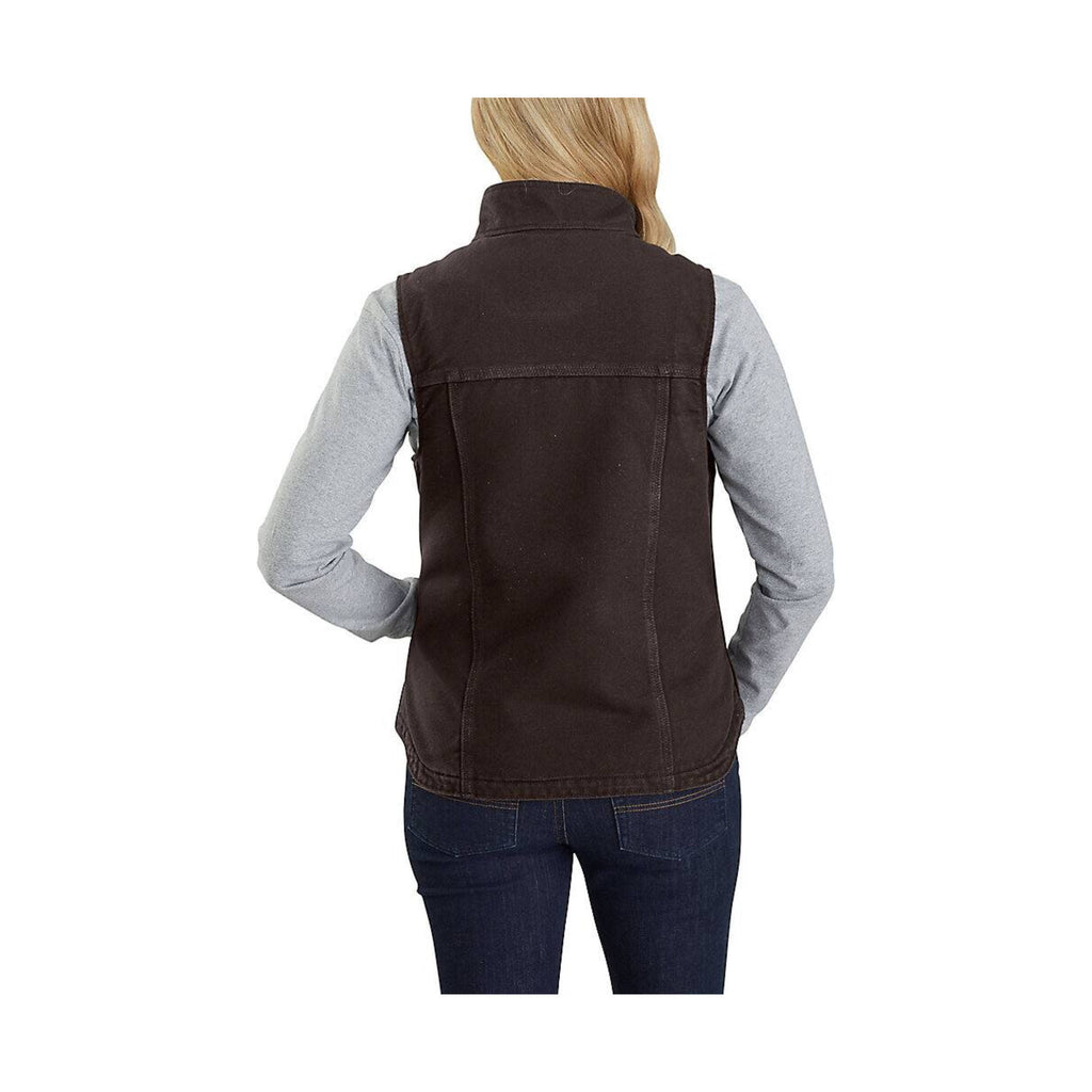 Carhartt Women's Sherpa Lined Vest Relaxed Fit -Dark Brown - Lenny's Shoe & Apparel