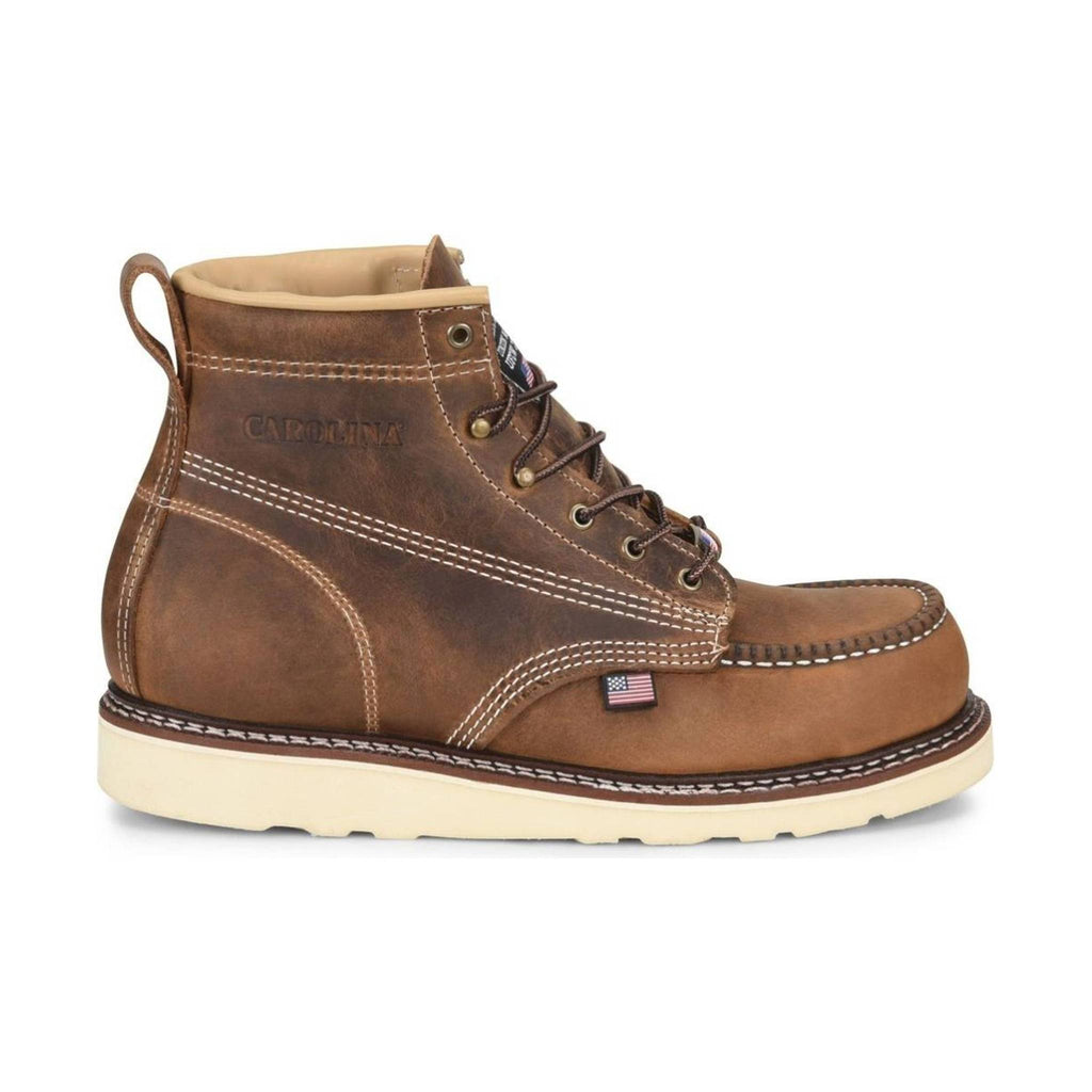 Carolina Men's 6" Amp Steel Toe Moc Toe Wedge Work Boot - Brown - Lenny's Shoe & Apparel