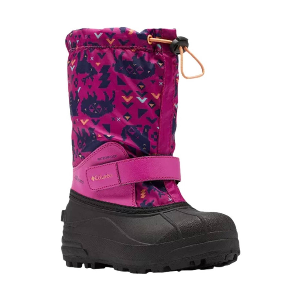 Columbia Kids' Powderbug Forty Print Winter Boots - Wild Fuchsia/Bright Nectar - Lenny's Shoe & Apparel