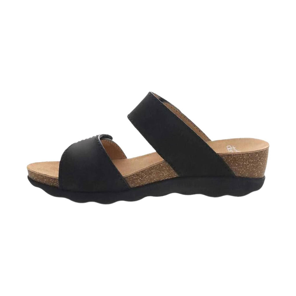 Dansko Women's Maddy Sandal - Black Milled Nubuck - Lenny's Shoe & Apparel