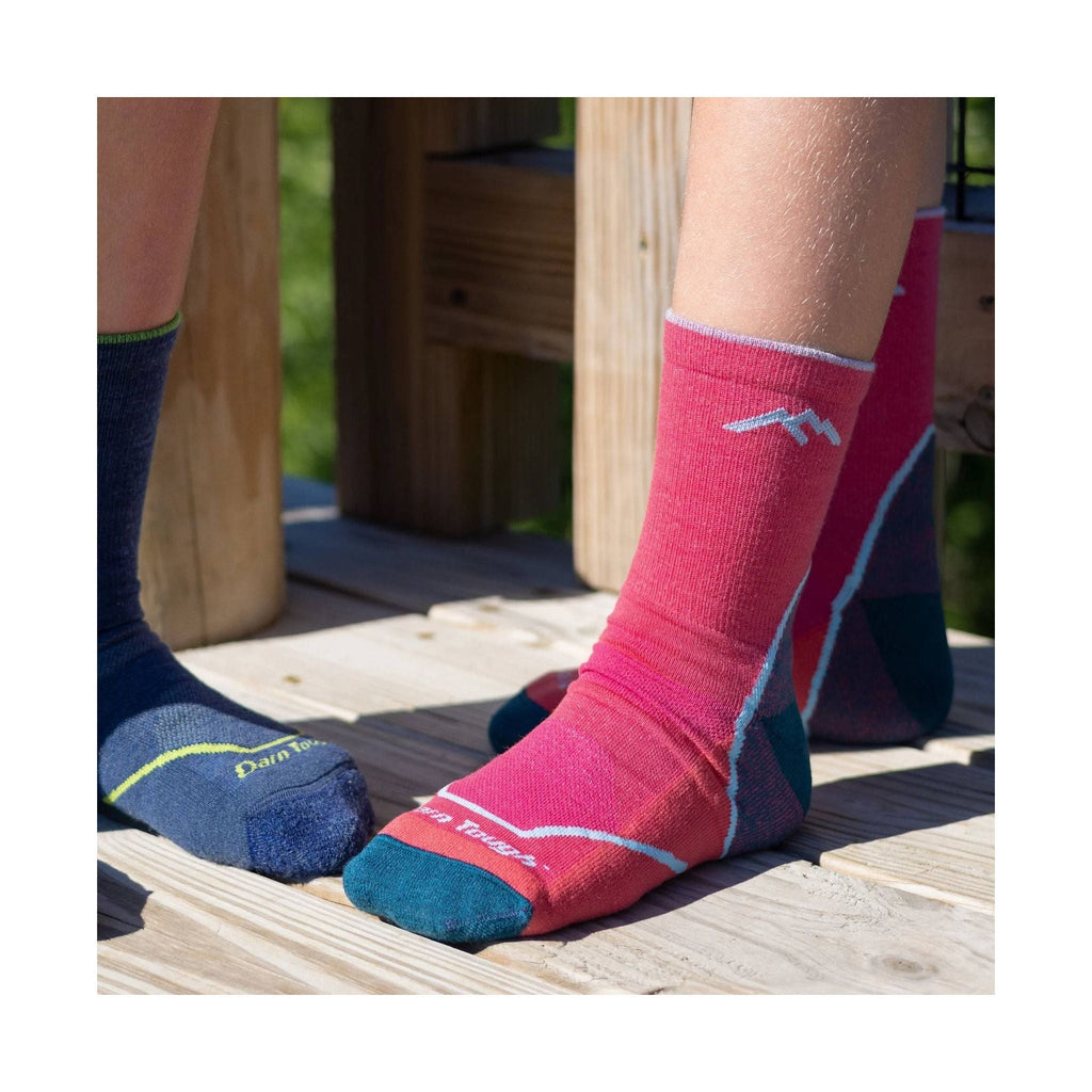 Darn Tough Vermont Kids' Light Hiker Micro Crew Lightweight Hiking Sock - Raspberry - Lenny's Shoe & Apparel