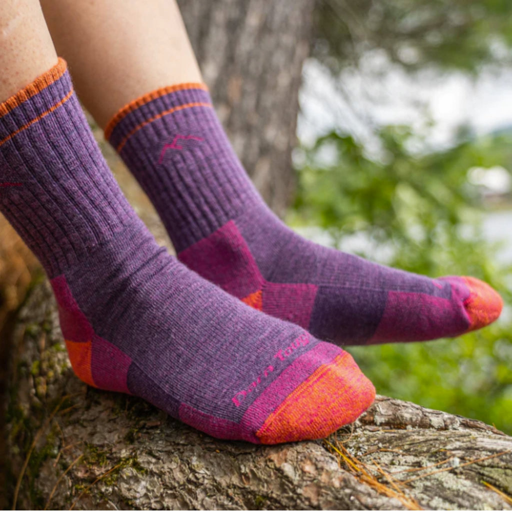 Darn Tough Vermont Women's Hiker Micro Crew Midweight Hiking Sock - Plum Heather - Lenny's Shoe & Apparel