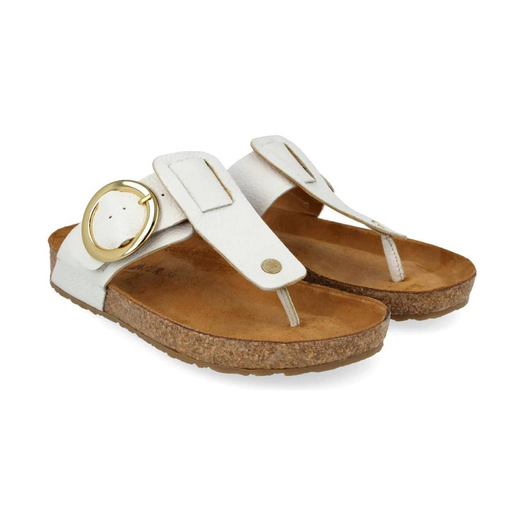 Haflinger Women's Round Buckle Corrina - White - Lenny's Shoe & Apparel