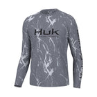 Huk Men's Kelp Wash Heather Pursuit Long Sleeve Top - Volcanic Ash Heather - Lenny's Shoe & Apparel