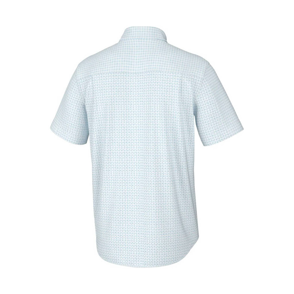 Huk Men's Tide Point Break Short Sleeve Minicheck - Crystal Blue - Lenny's Shoe & Apparel