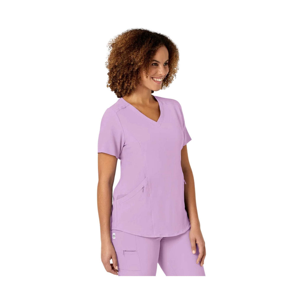 WonderWink Women's Renew V Neck Scrub Top - Violet Tulle - Lenny's Shoe & Apparel